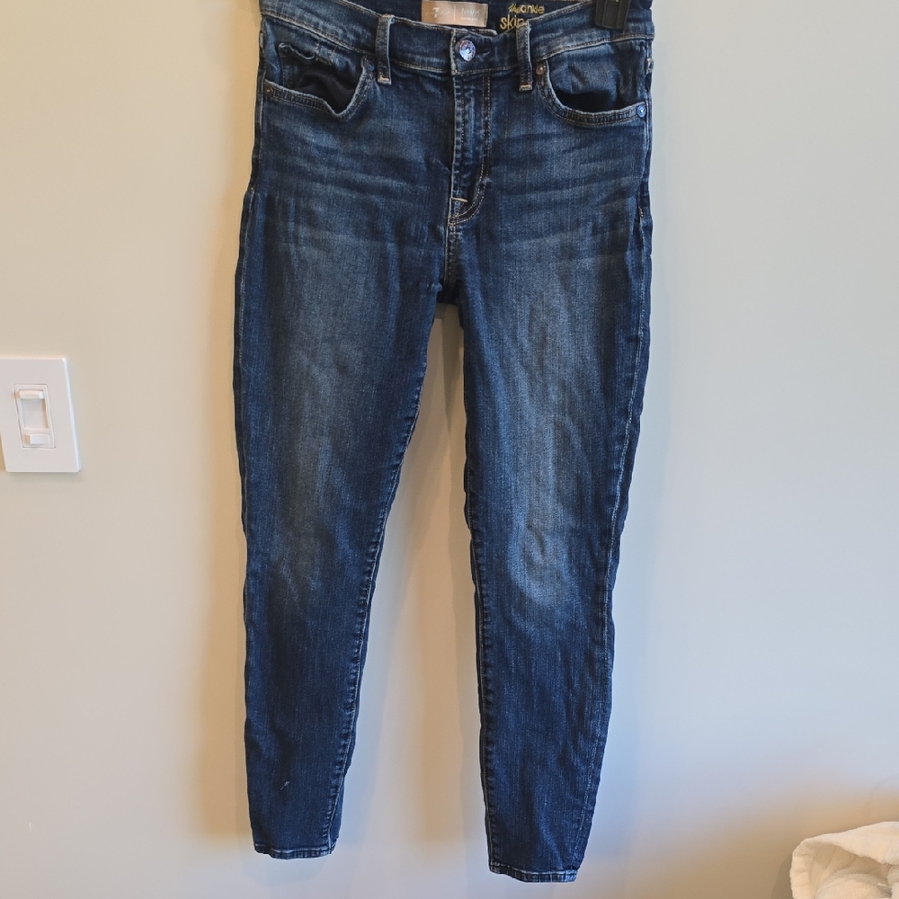 7 For All Mankind Skinny Ankle Dark Blue Women's Jeans